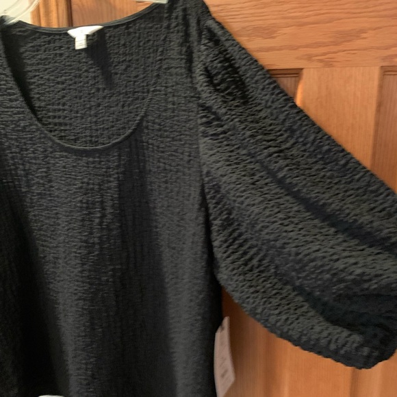 New Terra And Sky Women’s Black Crinkle Top Size 2X (20W-22W) - Picture 2 of 7